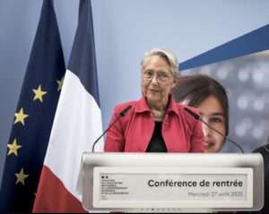 image officielle de la conférence de rentrée d'Elisabeth Borne